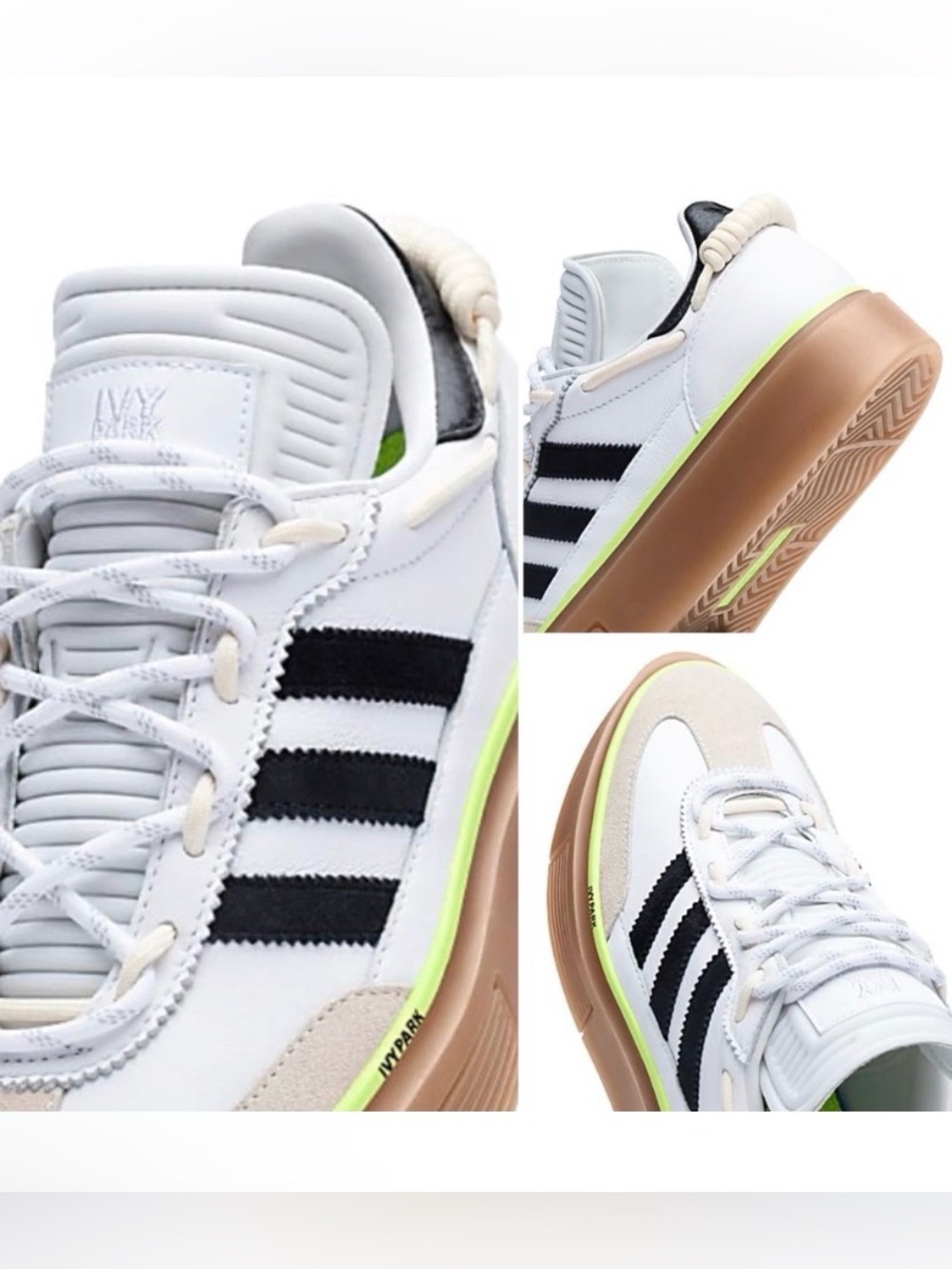 Adidas x IVY PARK Supersleek 72 Beyonce Samba Shoes White Black Rubber size 7.5